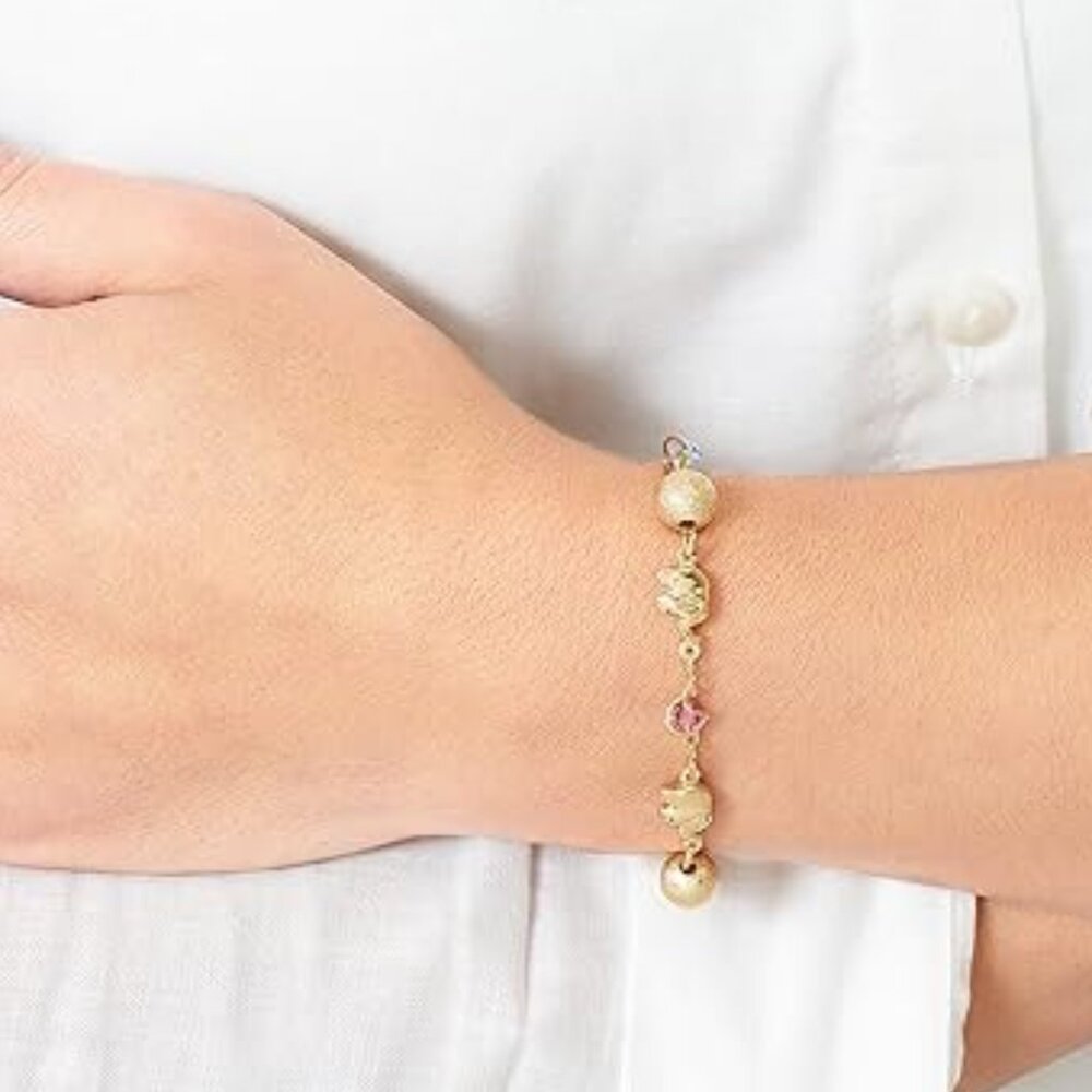 Neiman Marcus 18K Gold Plated Multicolor Elephant Bracelet